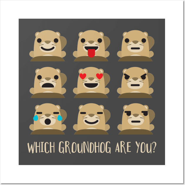 Groundhog Day Cute Emoji Which One Are You? Wall Art by FlashMac